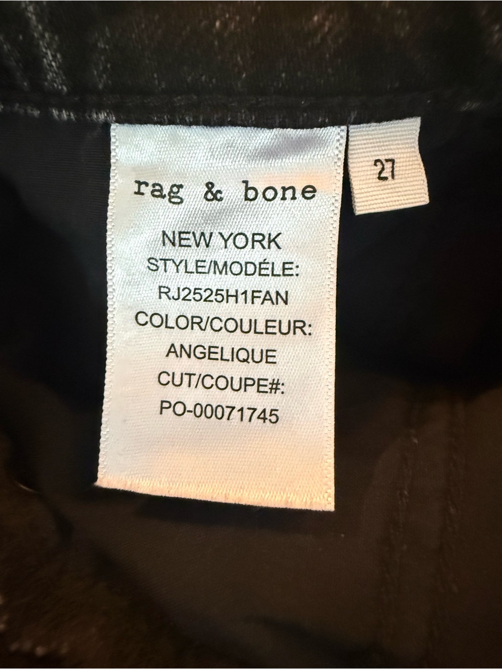 NWOT. Rag & Bone. Logan Mid-Rise Wide Leg Jean. Washed Black. Size 27. - Picture 14 of 14